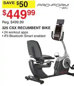 Dunham's Sports PRO-FORM 325 CSX RECUMBENT BIKE offer