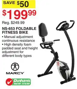 Dunham's Sports MARCY FOLDABLE FITNESS BIKE offer