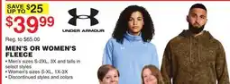 Dunham's Sports UNDER ARMOUR MEN'S OR WOMEN'S FLEECE offer