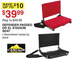 Dunham's Sports CASCADE MOUNTAIN TECH DEFENDER PADDED OR XL STADIUM SEAT offer