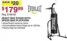 Dunham's Sports EVERLAST HEAVY BAG STAND WITH SPEED BAG PLATFORM offer