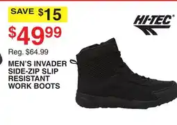 Dunham's Sports HI-TEC MEN'S INVADER SIDE-ZIP SLIP RESISTANT WORK BOOTS offer