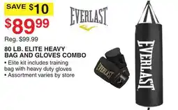 Dunham's Sports EVERLAST 80 LB. ELITE HEAVY BAG AND GLOVES COMBO offer