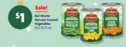 Family Dollar Del Monte Harvest Canned Vegetables offer