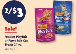 Family Dollar Friskies Playfuls or Party Mix Cat Treats offer