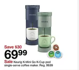 Target Keurig K-Mini Go K-Cup pod single-serve coffee maker offer