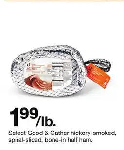 Target Select Good & Gather hickory-smoked, spiral-sliced, bone-in half ham offer