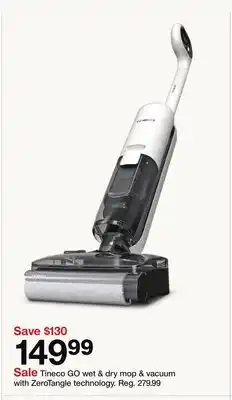 Target Tineco GO wet & dry mop & vacuum with ZeroTangle technology offer