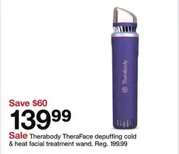 Target Therabody TheraFace depuffing cold & heat facial treatment wand offer