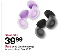 Target Loop Dream earplugs for deep sleep offer