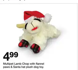 Target Multipet Lamb Chop with flannel paws & Santa hat plush dog offer