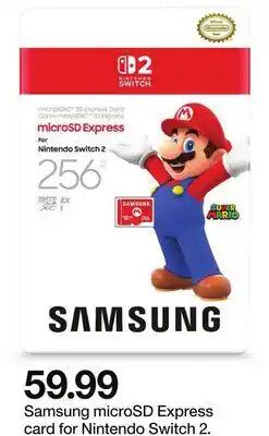 Target Samsung microSD Express card for Nintendo Switch 2 offer