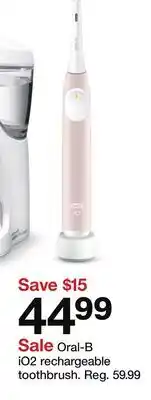 Target Oral-B iO2 rechargeable toothbrush offer