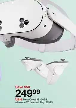 Target Meta Quest 3S 128GB all-in-one VR headset offer