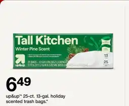 Target up & up 25-ct. 13-gal. holiday scented trash bags offer