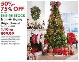 Boscov's ENTIRE STOCK Trim-A-Home Department offer
