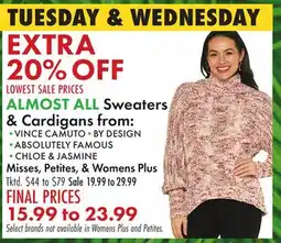 Boscov's ALL Sweaters & Cardigans offer