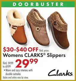 Boscov's Womens CLARKS Slippers offer