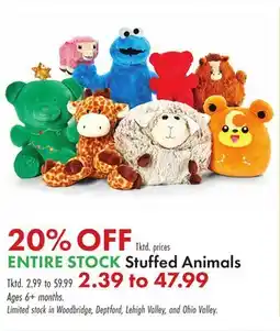 Boscov's Stuffed Animals offer