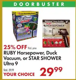 Boscov's RUBY Horsepower, Duck Vacuum, or STAR SHOWER Ultra offer