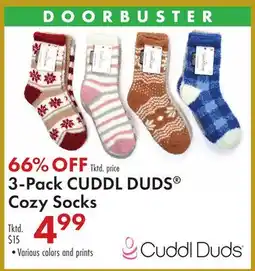 Boscov's 3-Pack CUDDL DUDS Cozy Socks offer