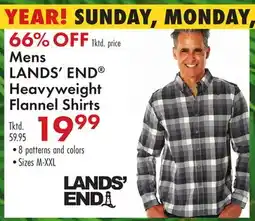 Boscov's Mens LANDS' END Heavyweight Flannel Shirts offer