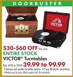 Boscov's ENTIRE STOCK VICTOR Turntables offer