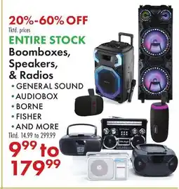 Boscov's Boomboxes, Speakers, & Radios offer