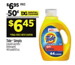 Dollar General Tide Simply Liquid Laundry Detergent offer