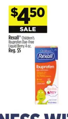 Dollar General Rexall Children's Ibuprofen Dye-Free Liquid Berry offer