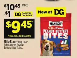 Dollar General Milk-Bone Dog Treats Soft & Chewy Peanut Buttery Bites offer