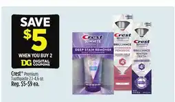 Dollar General Crest Premium Toothpaste offer
