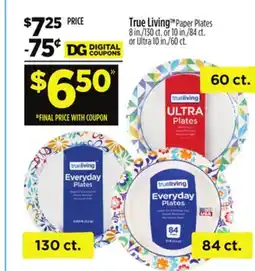 Dollar General True Living Plates offer