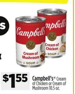 Dollar General Campbell's Cream of Chicken or Cream of Mushroom offer