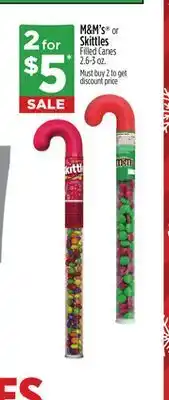 Dollar General M & M' s or Skittles Filled Canes offer