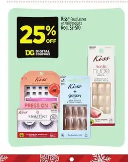 Dollar General Kiss Faux Lashes or Nail Products offer