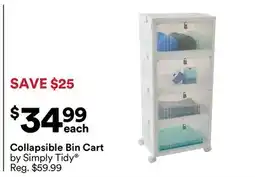 Michaels collapsible Bin cart by Simply Tidy offer