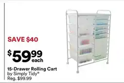 Michaels 15-Drawer rolling cart by Simply Tidy offer