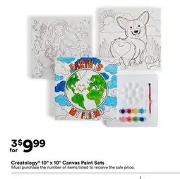 Michaels Creatology 10 x 10 canvas Paint Sets offer