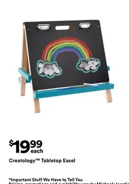 Michaels creatology Tabletop easel offer