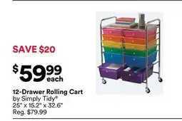 Michaels 12-Drawer rolling cart by Simply Tidy offer