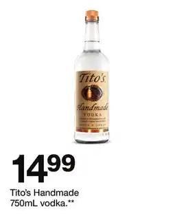 Target Tito's Handmade 750mL vodka offer