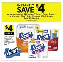 Dollar General Scott Paper Towels or Comfort Plus TM Bath Tissue offer