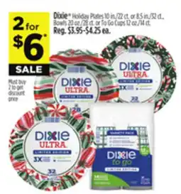 Dollar General Dixie Holiday Plates Bowls or To Go Cups offer