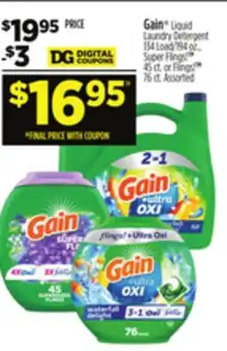 Dollar General Gain Liquid Laundry Detergent Super Flings! offer