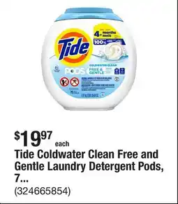 The Home Depot Tide Coldwater Clean Free and Gentle Laundry Detergent Pods, 76-Count offer