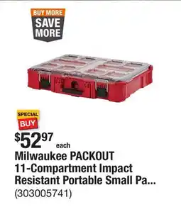 The Home Depot Milwaukee PACKOUT 11-Compartment Impact Resistant Portable Small Parts Organizer offer