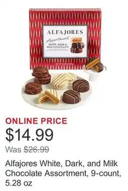 Costco Alfajores White, Dark, and Milk Chocolate Assortment, 9-count, 5.28 oz offer