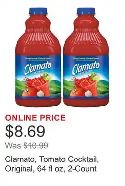 Costco Clamato, Tomato Cocktail, Original, 64 fl oz, 2-Count offer