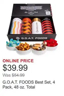 Costco G.O.A.T. FOODS Best Set, 4 Pack, 48 oz. Total offer
